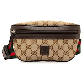 Gucci-Gucci GG Canvas Web Gürteltasche Canvas Gürteltasche 311159 in gutem Zustand-Andere