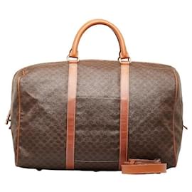 Céline-Celine Macadam Canvas Boston Bag Canvas Travel Bag in Good condition-Brown