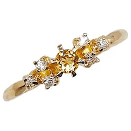 & Other Stories-K18YG Yellow Gold Citrine Ring in Excellent Condition-Golden