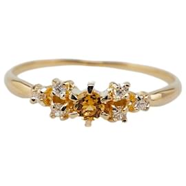 & Other Stories-K18YG Yellow Gold Citrine Ring in Excellent Condition-Golden