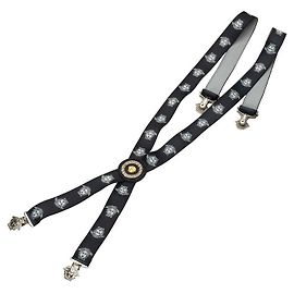 Versace Medusa Motif Suspenders Black Gold Silver Black
