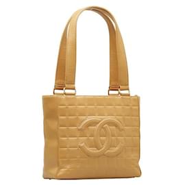 Chanel-Bolso tote de cuero Chanel CC Chocolate Bar Tote en buen estado-Otro