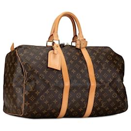 Louis Vuitton-Louis Vuitton Keepall 45 Canvas Reisetasche M41428 in gutem Zustand-Andere