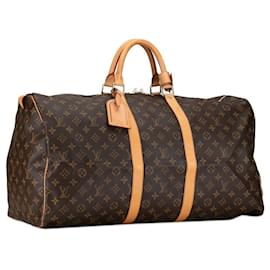 Louis Vuitton-Louis Vuitton Keepall 55 Bolsa de viagem de lona M41424 em bom estado-Outro