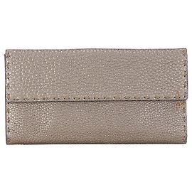 Fendi Leather Selleria Bifold Wallet 8M0144 Grey