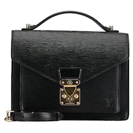 Louis Vuitton-Louis Vuitton Monceau Leather Handbag M52122 in Good Condition-Black