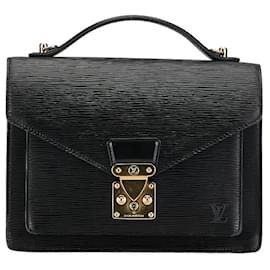Louis Vuitton-Louis Vuitton Monceau Leather Handbag M52122 in Good Condition-Black
