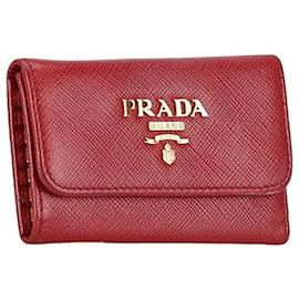 Prada-Prada Saffoano Key Case  Leather Key Holder 1PG222 in Good condition-Other