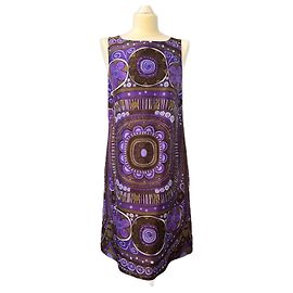 Vestido Parosh de seda morado marrón blanco Multicolor