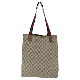 Gucci-GUCCI Borsa tote GG Supreme Web Sherry Line PVC Beige Rosso 39 02 003 Auth yk12333-Rosso,Beige