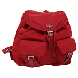 Prada-PRADA Backpack Nylon Red Auth 73874-Red