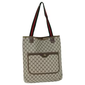 Gucci-Sac cabas GUCCI GG Supreme Web Sherry Line PVC Beige Rouge 39 02 003 Auth 73742-Rouge,Beige