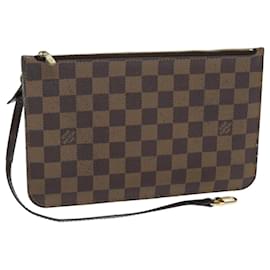 Louis Vuitton-LOUIS VUITTON Damier Ebene Neverfull MM Pochette Accessoire Pochette LV Auth 73640-Autre