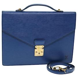 Louis Vuitton-Bolso bandouliere para documentos Epi Porte de LOUIS VUITTON Azul Toledo Autenticación LV 73802-Otro