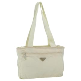 Prada-PRADA Borsa A Spalla Nylon Crema Auth 73885-Crudo