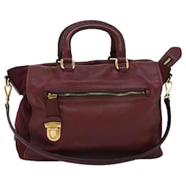 Prada-PRADA Borsa a mano in pelle 2 vie rossa Auth th4865-Rosso