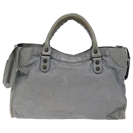 Balenciaga-BALENCIAGA The City Sac à main en cuir 2way Bleu clair 115748 Auth 73405-Bleu clair