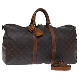 Louis Vuitton-LOUIS VUITTON Monogram Keepall Bandouliere 50 Boston Bag M41416 LV Auth 73389-Monogram