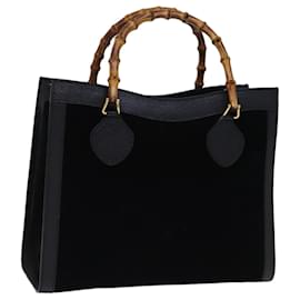 Gucci-GUCCI Borsa a mano Bamboo Pelle scamosciata Nera 002 123 0260 Auth am6224-Nero