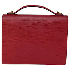 Louis Vuitton-LOUIS VUITTON Epi Monceau 28 Bolsa de mão vermelha M40783 Autenticação de LV 73677-Vermelho