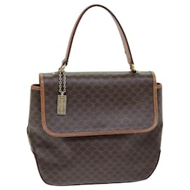 Céline-Bolso de mano CELINE Macadam Canvas PVC Marrón Auth 73419-Castaño