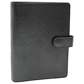 Louis Vuitton-LOUIS VUITTON Monogram Mat Agenda MM Day Planner Cover Black R20925 Auth am6250-Black