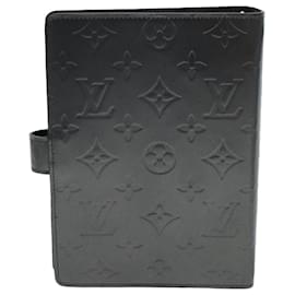 Louis Vuitton-LOUIS VUITTON Monogram Mat Agenda MM Day Planner Cover Noir R20925 Auth am6250-Noir