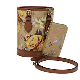 Louis Vuitton-LOUIS VUITTON LV Garden Nano Bucket Umhängetasche Beige M81724 LV Auth 73910S-Beige