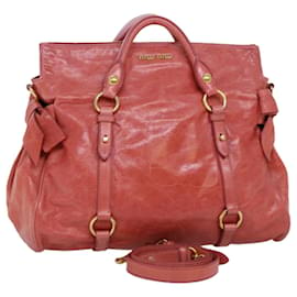 Miu Miu-Miu Miu Hand Bag Leather 2way Pink Auth am6140-Pink