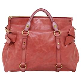 Miu Miu-Miu Miu Hand Bag Leather 2way Pink Auth am6140-Pink