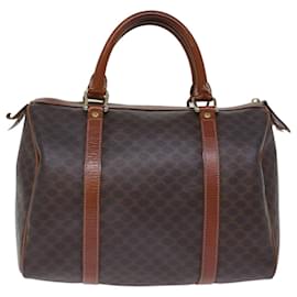 Céline-CELINE Sac Boston en Toile Macadam PVC Marron Auth 74193-Marron