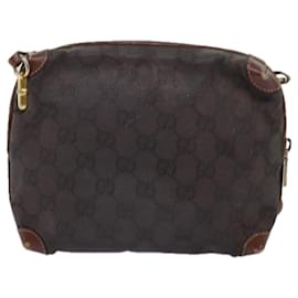 Gucci-GUCCI GG Canvas Shoulder Bag Brown 007 104 4916 Auth th4893-Brown