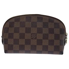 Louis Vuitton-Estuche PM para cosméticos LOUIS VUITTON Damier Ebene Pochette N47516 LV Auth 74108-Otro