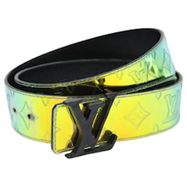 Louis Vuitton-LOUIS VUITTON Monogram Prism Ceinture LV Shape Belt Noir M0251 LV Auth ki4430-Noir