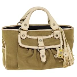 Céline-CELINE Boogie bag Hand Bag Canvas Brown Auth yk12351-Brown