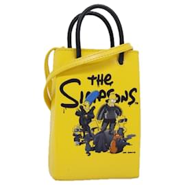 Balenciaga-BALENCIAGA Telefonordner Die Simpsons Tasche Leder 2way Gelb 593826 Auth ar11851-Gelb