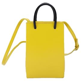 Balenciaga-BALENCIAGA Phone Folder The Simpsons Bag Leather 2way Yellow 593826 Auth ar11851-Yellow