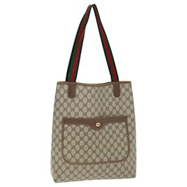 Gucci-Bolso tote GUCCI GG Supreme Web Sherry Line PVC Beige Rojo 89 02 003 Auth yk12338-Roja,Beige