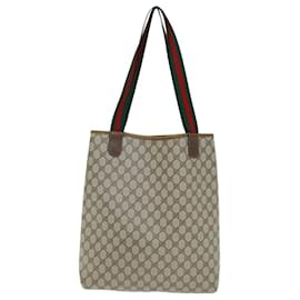 Gucci-GUCCI GG Supreme Web Sherry Line Sac cabas PVC Beige Rouge 89 02 003 Auth yk12338-Rouge,Beige