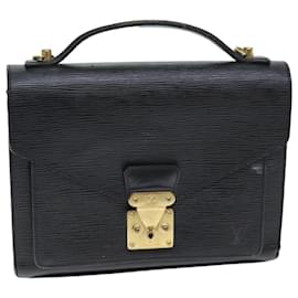 Louis Vuitton-LOUIS VUITTON Epi Monceau 28 Hand Bag Black M52122 LV Auth 72235-Black