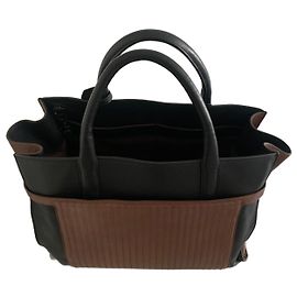 Zadig & Voltaire Candide Leather Handbag Brown Black Brown Black