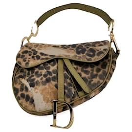 Dior-Satteltasche aus Straußenleder mit Animalprint-Andere