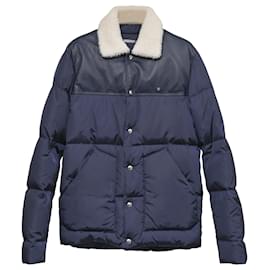 Dior-Dior Homme Goose Down Puffer Jacket in Blue Polyamide-Blue