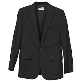 Saint Laurent-Saint Laurent Slim Fit Blazer in Black Wool-Black