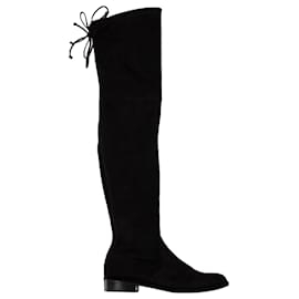 Autre Marque-Stuart Weitzman Bottes Low Land en Daim Noir-Noir