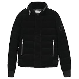 Saint Laurent-Saint Laurent 2017 Bad Lieutenant Corduroy Puffer Coat in Black Cotton-Black