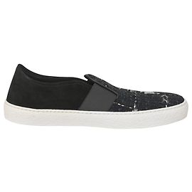 Scarpe da ginnastica slip on Chanel in tweed nero Nero