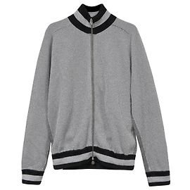 Chanel Zip-Up Jacket in Silver Viscose Silvery Metallic