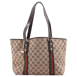 Gucci-Sherry Line-Einkaufstasche aus GG-Canvas in Braun-Braun