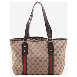 Gucci-Brown GG canvas Sherry Line tote bag-Brown